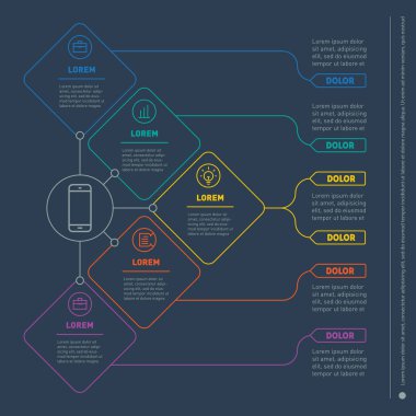 Infographic şablonu grafik elemanları ile