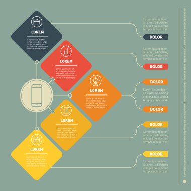 Infographic şablonu grafik elemanları ile