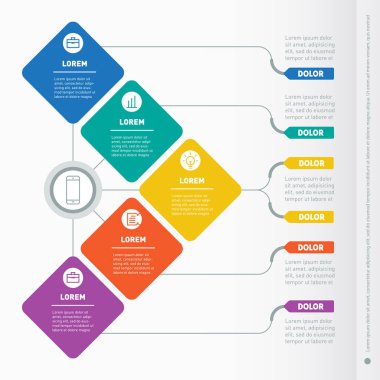 Infographic şablonu grafik elemanları ile