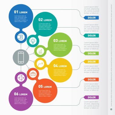 Infographic şablonu grafik elemanları ile