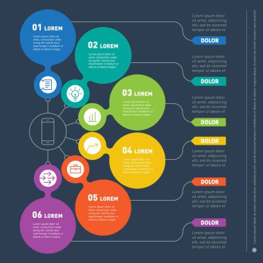 Infographic şablonu grafik elemanları ile