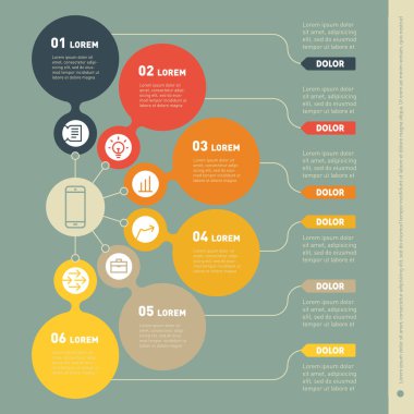 Infographic şablonu grafik elemanları ile