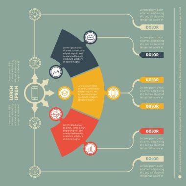 Infographic şablonu grafik elemanları ile