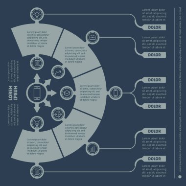 Infographic şablonu grafik elemanları ile