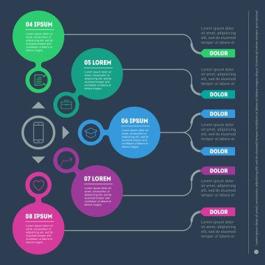Infographic şablonu grafik elemanları ile