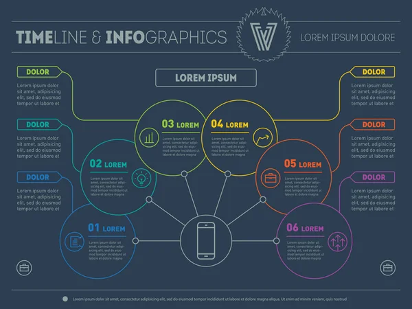 Plantilla infográfica con elementos gráficos — Vector de stock