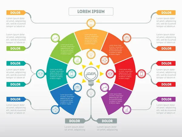 Modèle d'infographie avec des éléments graphiques — Image vectorielle