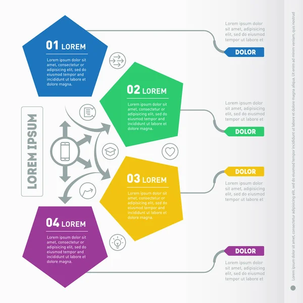 Modelo infográfico com elementos gráficos — Vetor de Stock