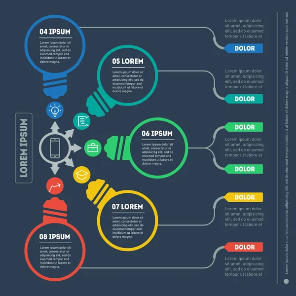 Modello infografico con elementi grafici — Vettoriale Stock