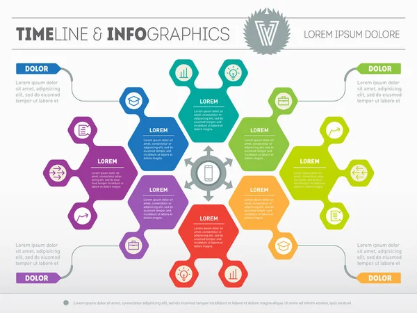 Infografik-Vorlage mit grafischen Elementen — Stockvektor