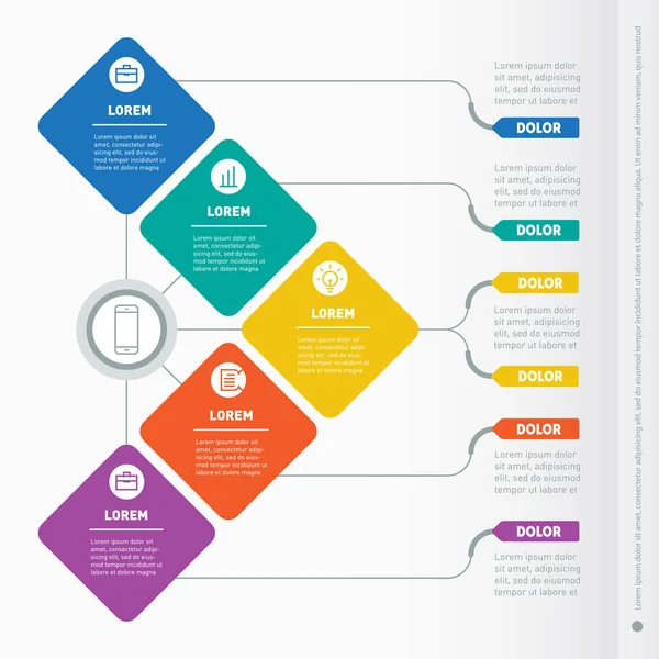 Modelo infográfico com elementos gráficos — Vetor de Stock