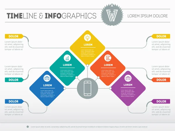 Plantilla infográfica con elementos gráficos — Vector de stock