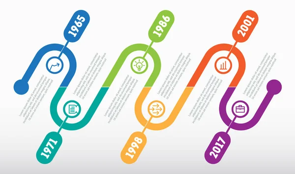 Calendrier des processus technologiques pour la présentation — Image vectorielle