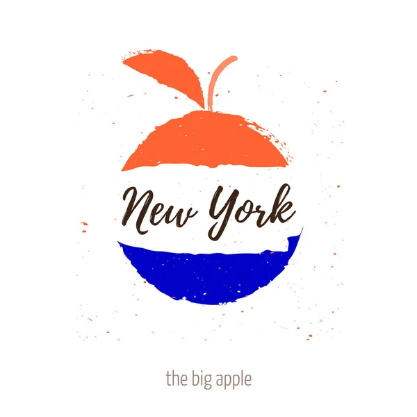 Big Apple met inscriptie New York — Stockvector