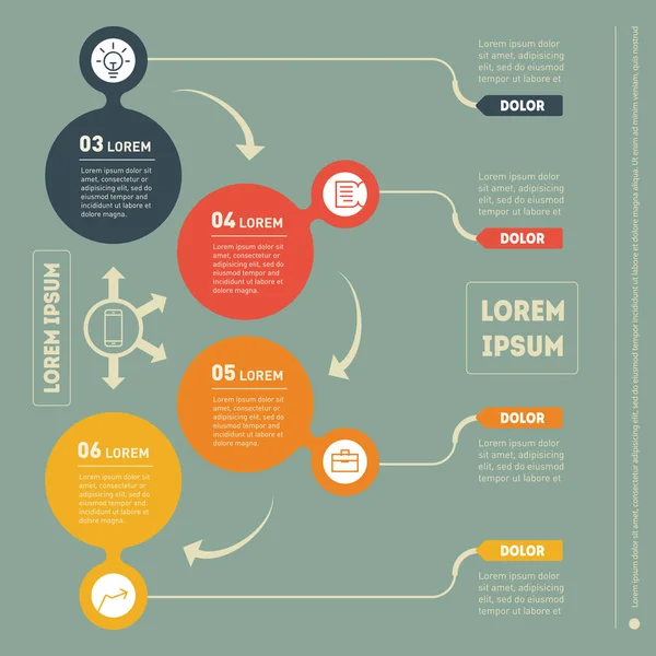 Modello infografico con elementi grafici — Vettoriale Stock