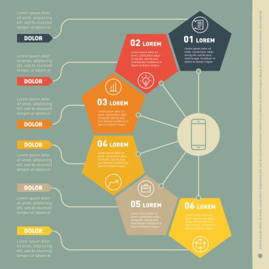 Infographic teknoloji sürecinin