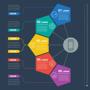 Infographic teknoloji sürecinin