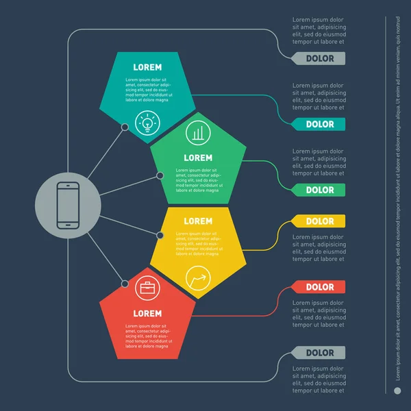 Infographie du processus technologique — Image vectorielle