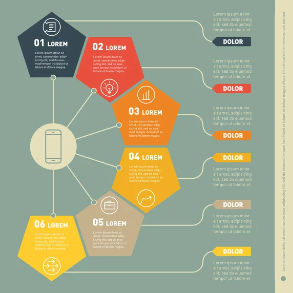 Infografica del processo tecnologico — Vettoriale Stock