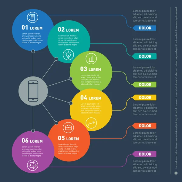 Concept d'entreprise avec 6 options — Image vectorielle