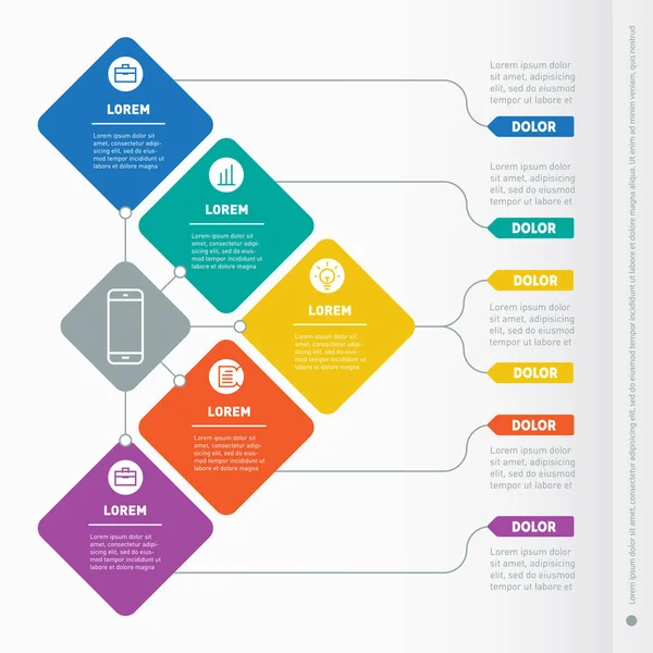 Concept de présentation d'entreprise avec 5 options — Image vectorielle