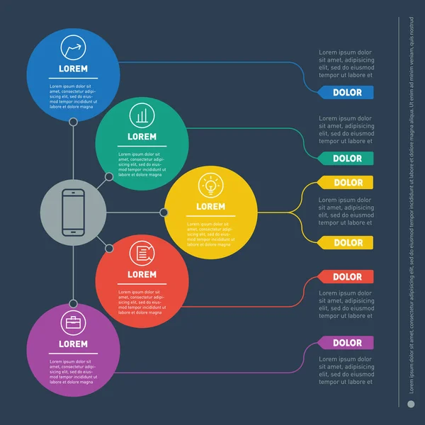 Concept de présentation d'entreprise avec 5 options — Image vectorielle