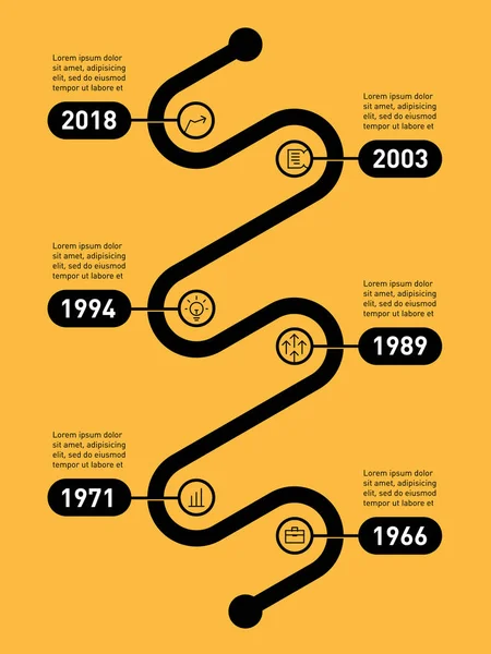 Línea temporal de tendencias sociales — Vector de stock