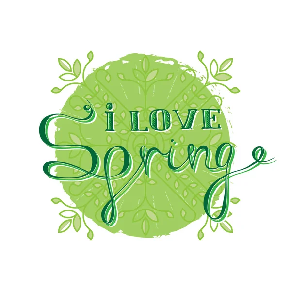 Ich liebe spring green card — Stockvektor