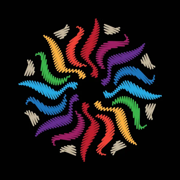 抽象的な未来的な虹の花 — ストックベクタ
