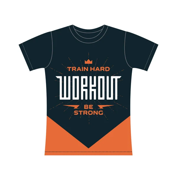 T-shirt logo workout — Stock Vector