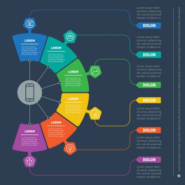 İş zaman çizelgesi infographics