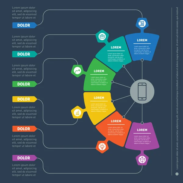 Infográficos de linha do tempo de negócios — Vetor de Stock