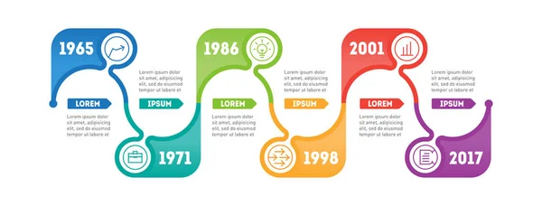 Infografías de la línea de tiempo del negocio — Archivo Imágenes Vectoriales