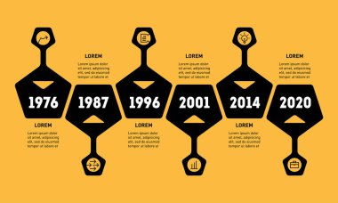 Yatay Infographic zaman çizelgesi