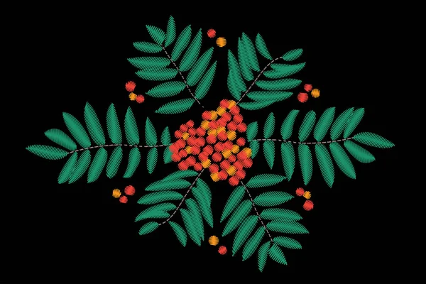 Orange berries with green leaves — Stock Vector