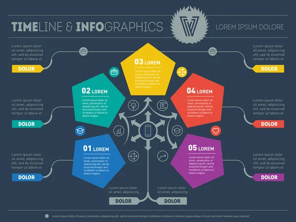 Présentation d'entreprise avec cinq options — Image vectorielle