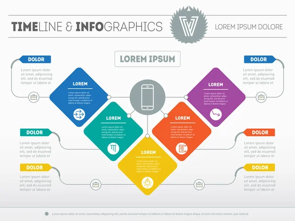 Business presentation with five options — Stock Vector