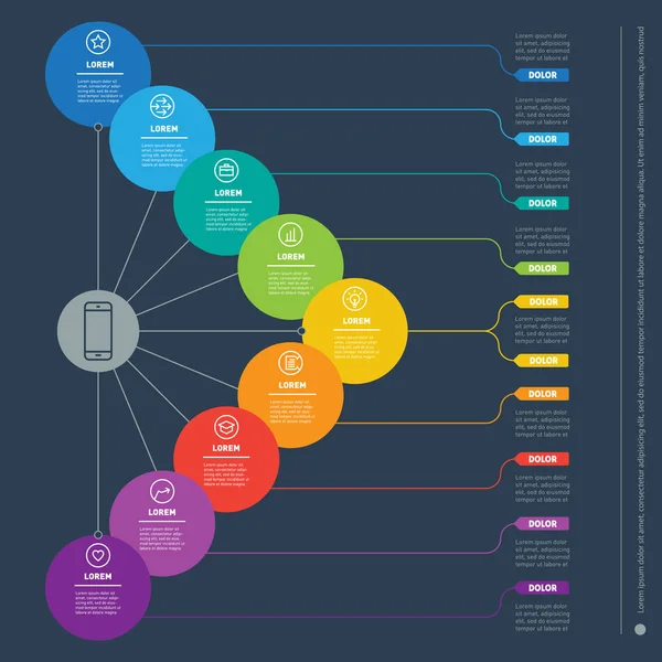 Présentation d'entreprise avec neuf options — Image vectorielle