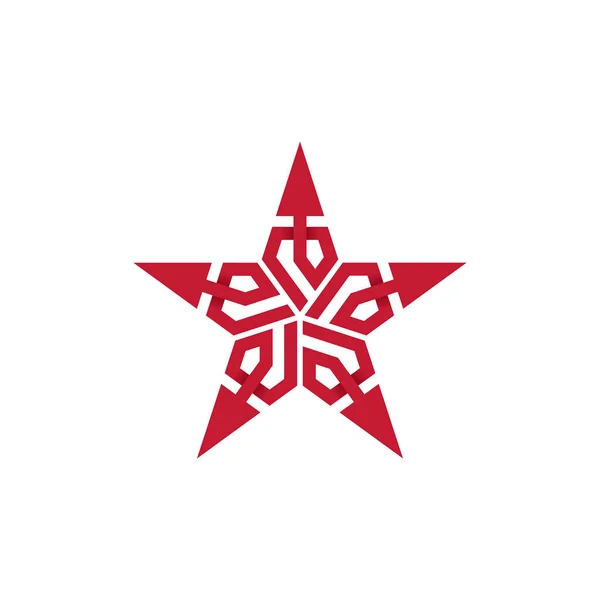 Star with arrows logo — Stock Vector