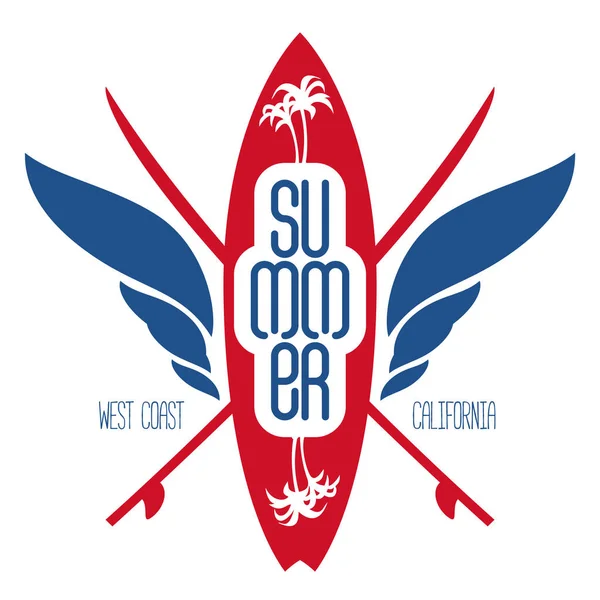 Emblème du club de surf — Image vectorielle