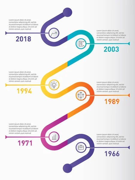 Dikey Infographic zaman çizelgesi