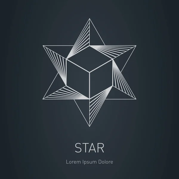 Poligonal Star logo con estilo — Vector de stock