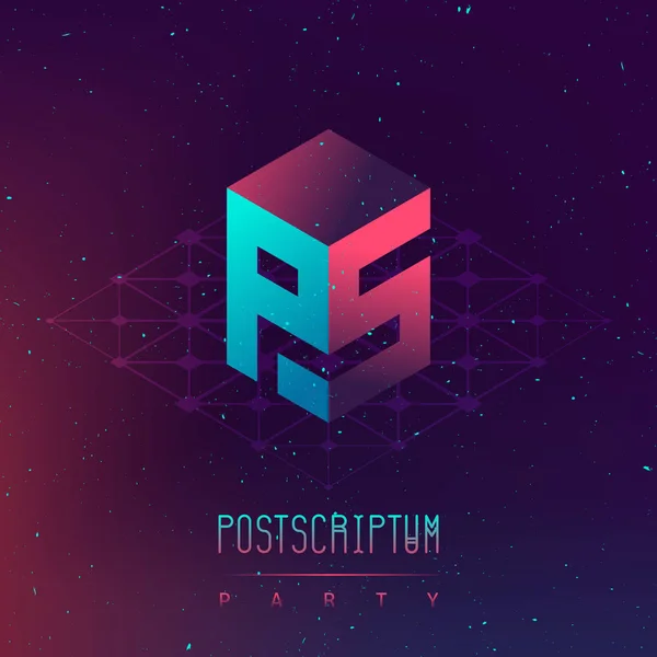 PostScriptum νύχτα κόμμα — Διανυσματικό Αρχείο