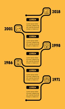 Dikey Infographic zaman çizelgesi