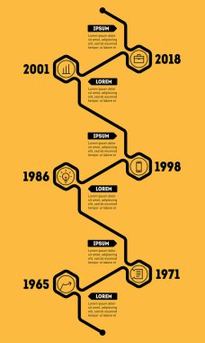 Dikey Infographic zaman çizelgesi