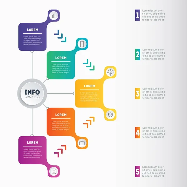 Infográficos do processo de tecnologia — Vetor de Stock