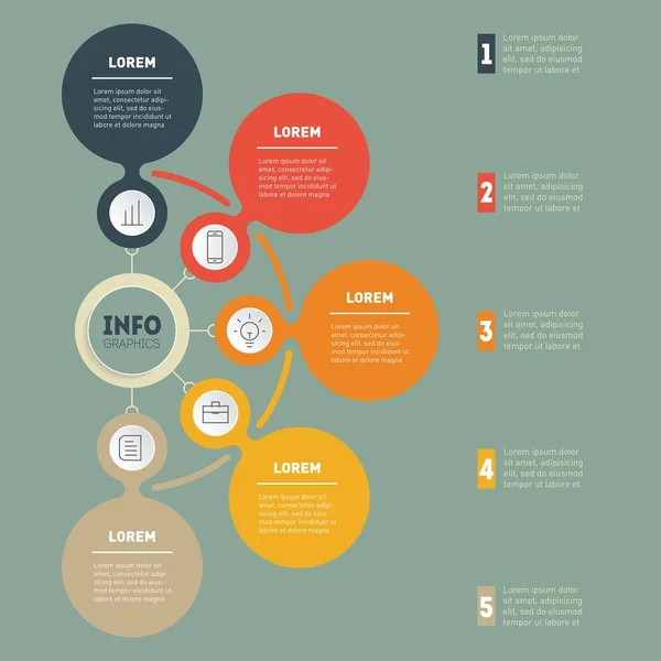 Infographie dynamique du processus technologique — Image vectorielle