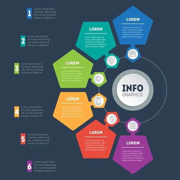 Infografica del processo tecnologico — Vettoriale Stock