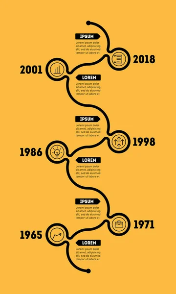 Chronologie verticale d'infographie — Image vectorielle