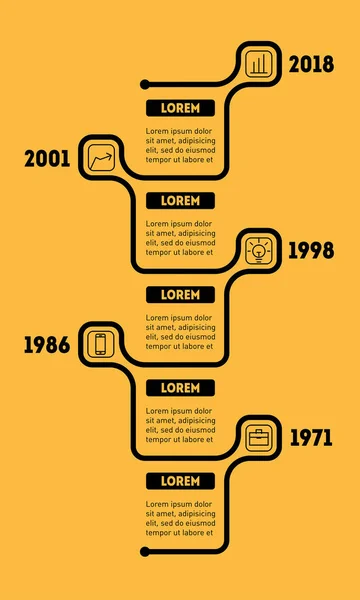 Línea de tiempo de Infografía Vertical — Archivo Imágenes Vectoriales